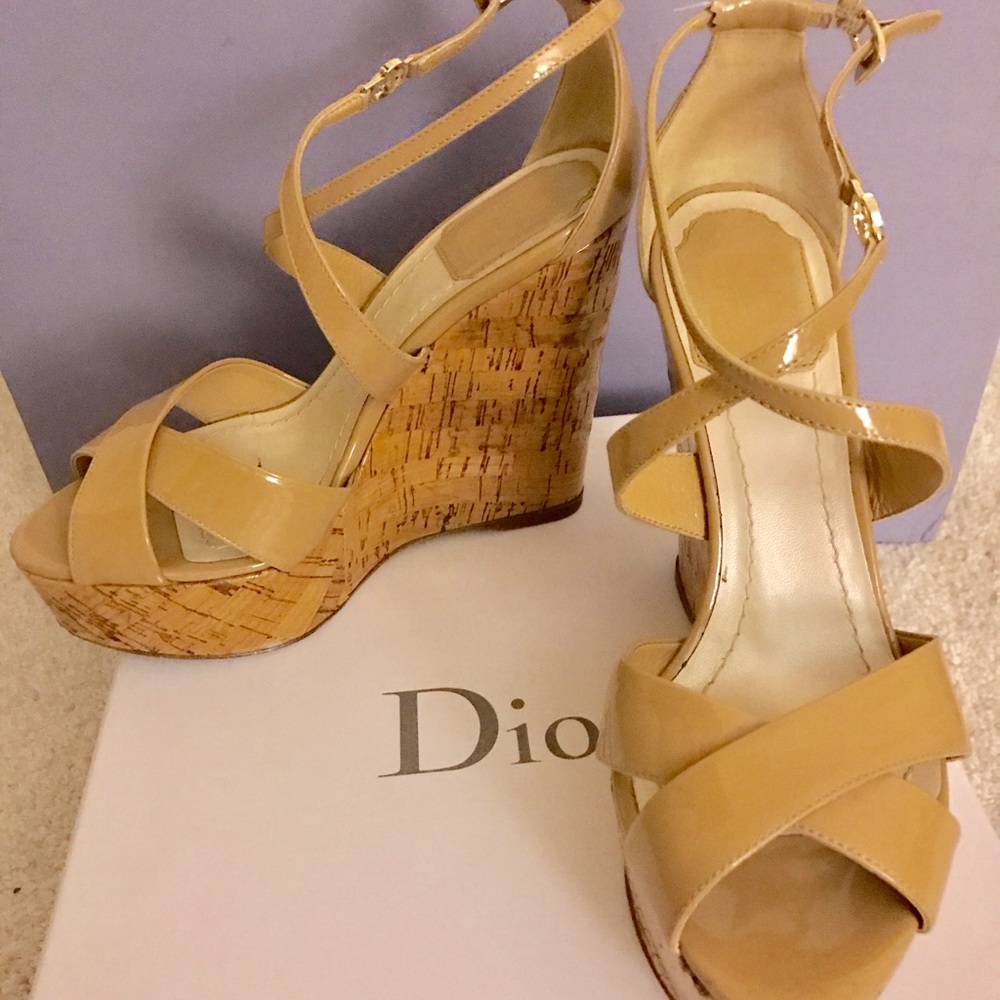 Dior Nude Cork Wedges - Picture 7 of 8